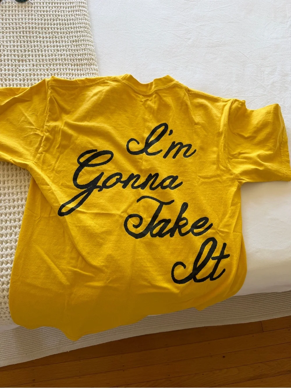 Yellow "Risk" Script Graphic Tee - Picture 2 of 2